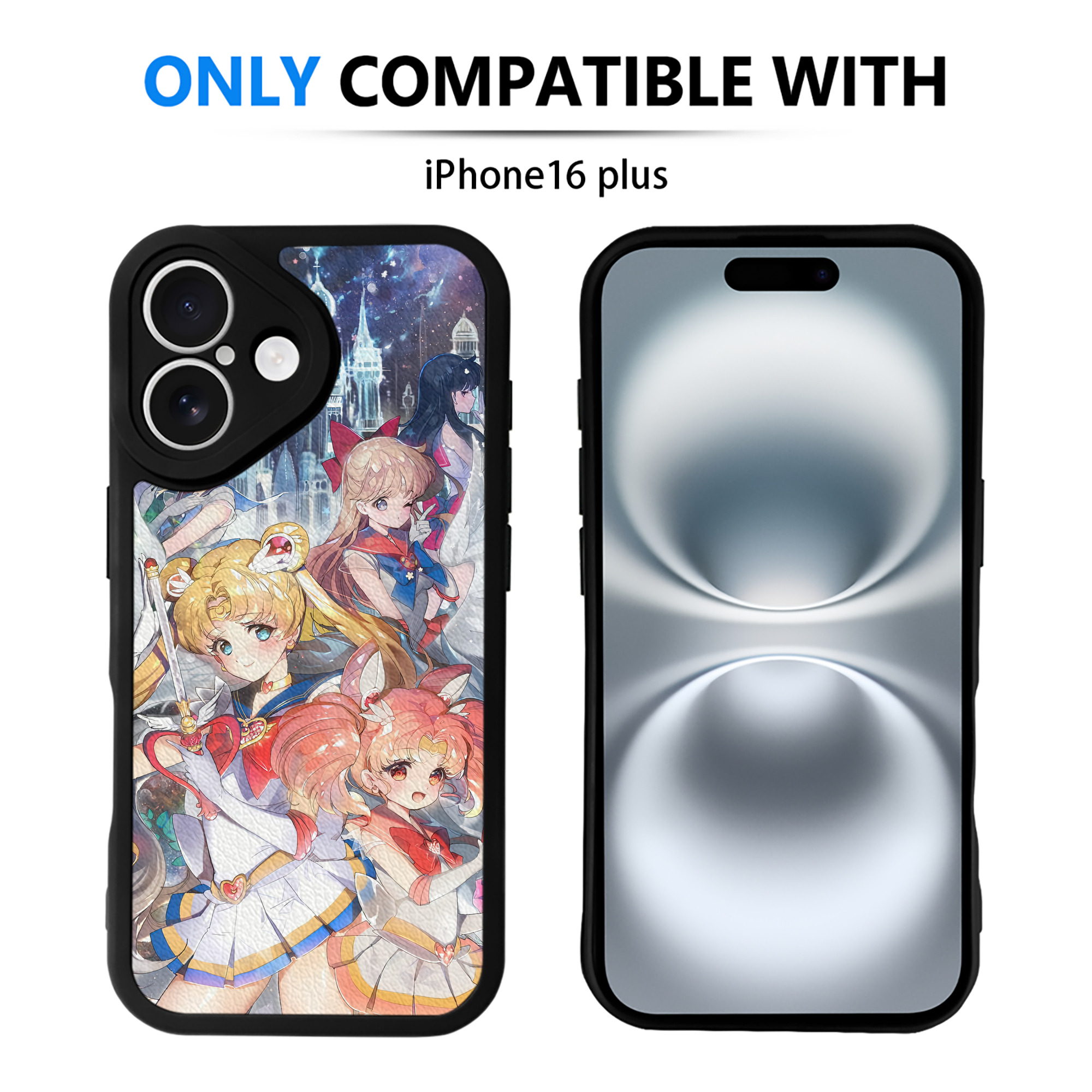 （画像用） 美少女戦士セーラームーン Sailor Moon 【iPhone 16シリーズ対応】シリコンスマホケース（レザー調） 材質：シリコン